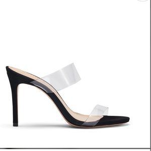 Schutz “Ariella” sandals in black/ clear. US 6.5